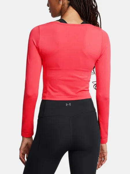 Блуза с дълги ръкави за трениране Under Armour Train Seamless червено