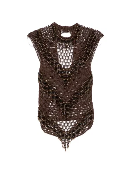 Top Bless z koralikami brązowy
