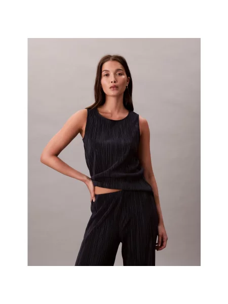 Bluzka Calvin Klein plisowana niebieska