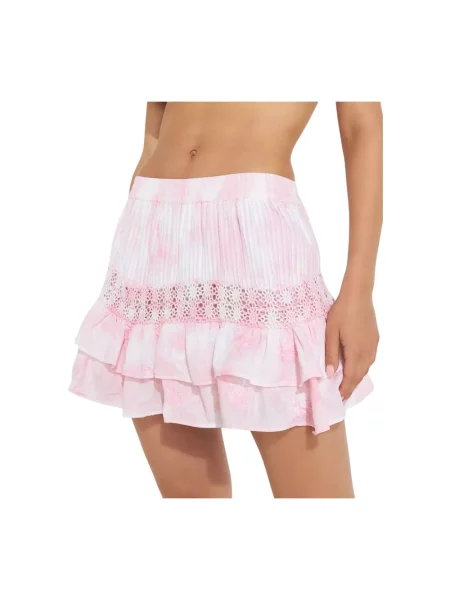 Mała mały spódnica mini Loveshackfancy koronkowa różowa