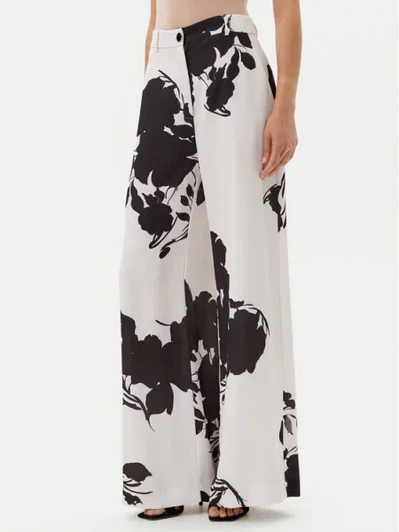 Hlače iz tkanine ACCESS FASHION bela