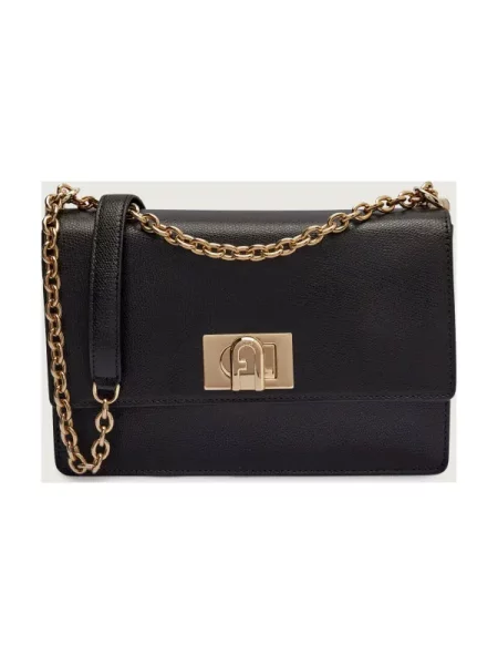 Furla De piele geantă pe umăr FURLA negru