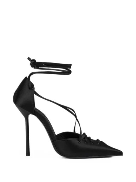 Pantofi cu toc Le Silla cu șireturi din dantelă negru