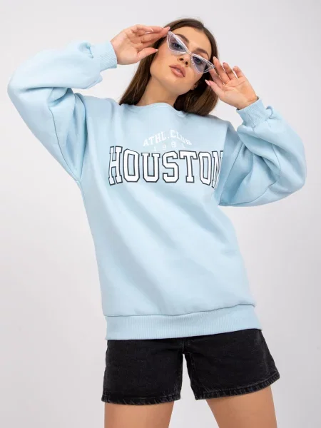 Hanorac Fashionhunters cu imagine albastru