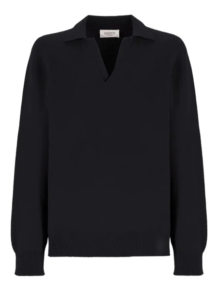 Pulover Laneus cu decolteu în V negru