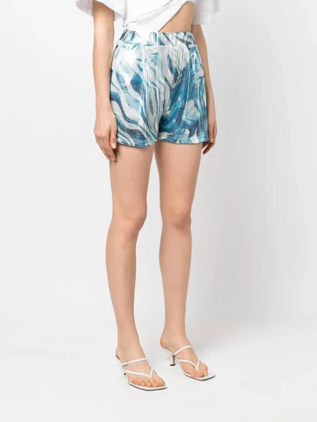 Pantaloni scurți Alberta Ferretti cu imagine albastru