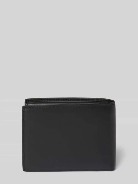 Portfel ze skóry bydlęcej nappa z przegródką na monety Valentino Bags czarny