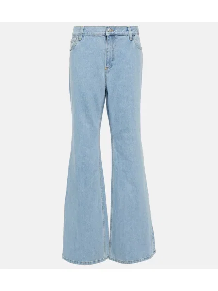 Blugi evazați Magda Butrym cu talie înaltă albastru