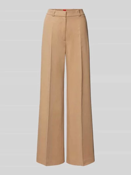 HUGO spodnie szerokie high waist beżowy