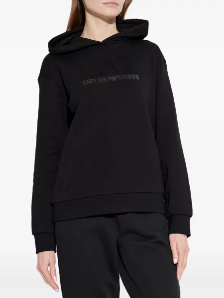 Hanorac cu glugă Ea7 Emporio Armani negru