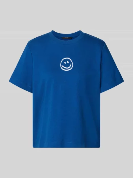 T-shirt o pudełkowym kroju z czystej bawełny model SARA' Vero Moda granatowa