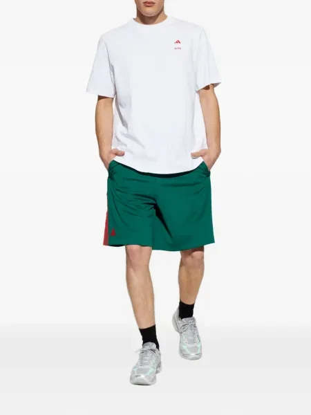 Tricou Adidas cu dungi scurt alb