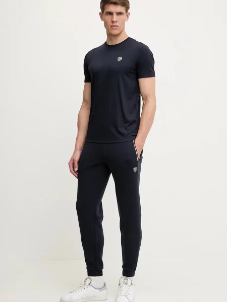 Spodnie dresowe Ea7 Emporio Armani z logo niebieskie