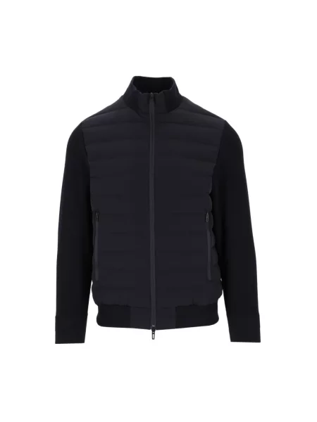 Kurtka puchowa Emporio Armani wełniana niebieska
