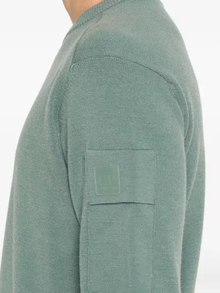 Pulover C.p. Company cu decolteu rotund verde