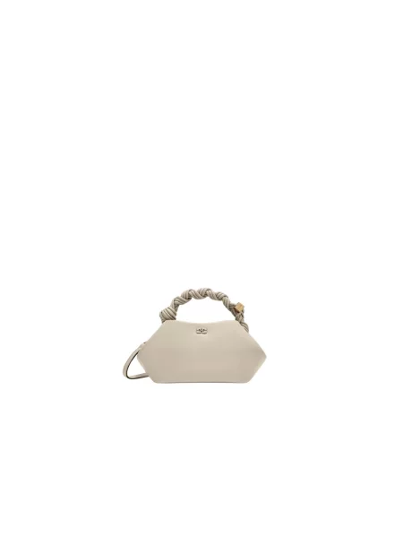 Torebka crossbody Ganni z klapami beżowa