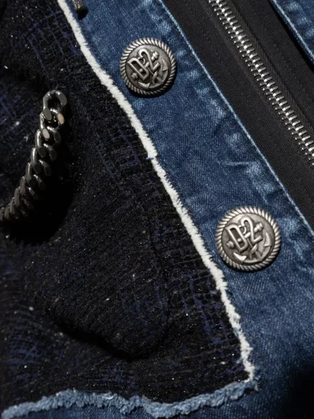 Geacă Dsquared2 din tweed albastru