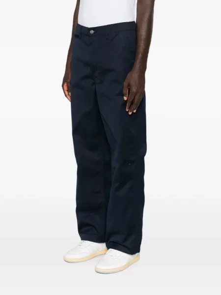 Pantaloni Carhartt Wip cu autograf albastru