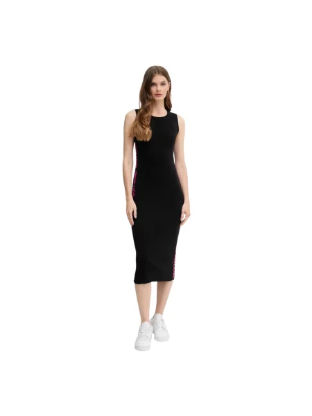 Dzianinowa sukienka midi Dkny czarna