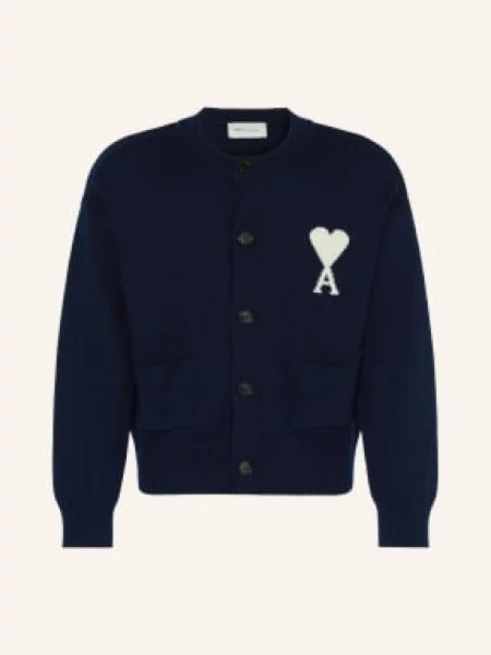 Ami Paris Kardigan blau granatowy