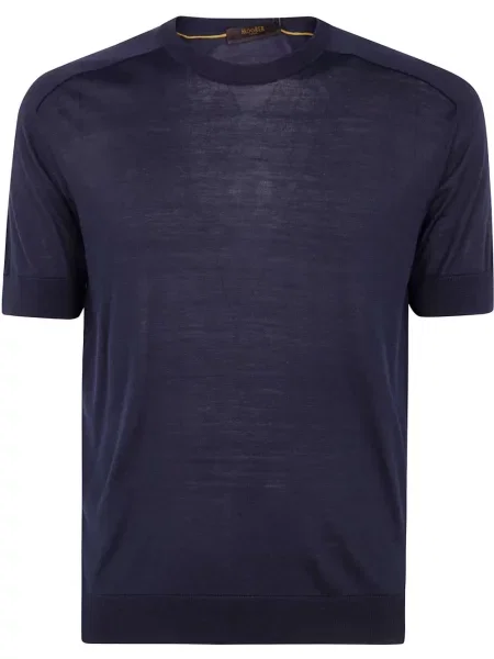 Tricou Moorer de mătase albastru