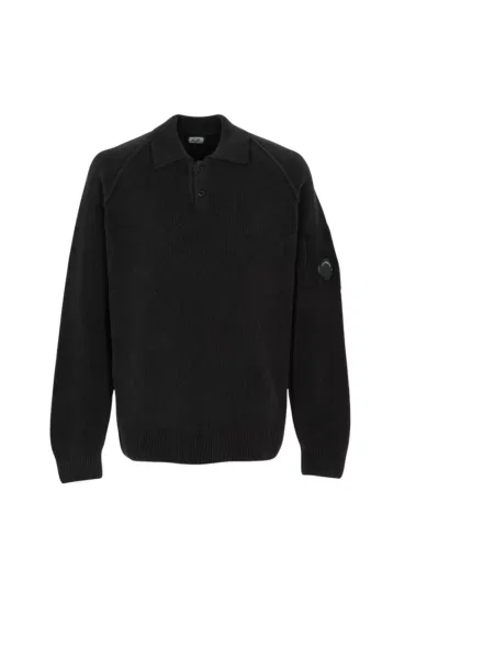 Dzianinowa koszulka polo C.p. Company czarna