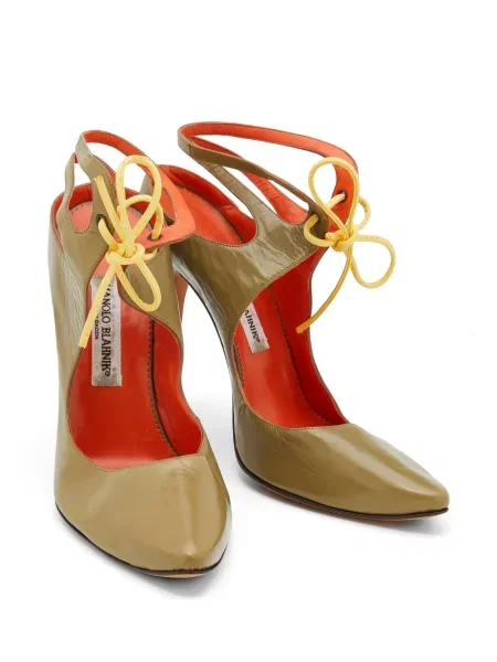 Γοβάκια Manolo Blahnik με κορδόνια με δαντέλα πράσινο