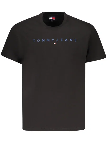 Polo Tommy Jeans cu mâneci scurte negru