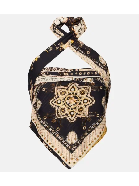 Top Marant Etoile cu imagine cu gât halter negru