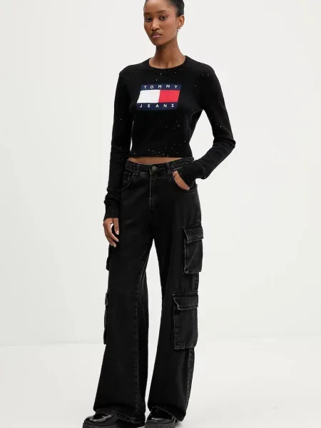 Pulover Tommy Jeans črna