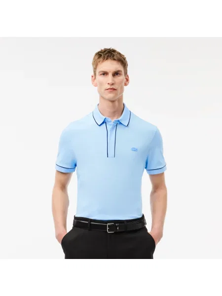 Lacoste Koszulka Polo Z Bawełny Smart Paris Stretch czarna