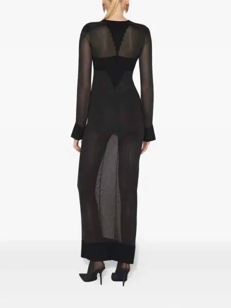 Rochie maxi Jean Paul Gaultier tricotate lungă de costum negru