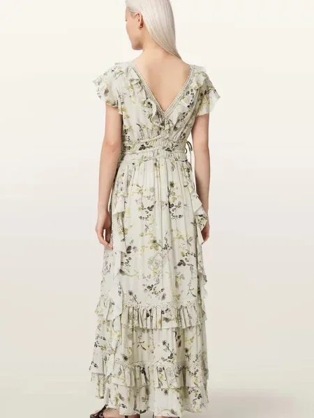 AllSaints rochie de vară din vâscoză CANTO verde