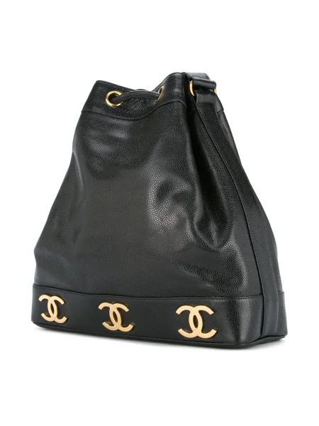 Stahovací šňůrka kabelka Chanel Pre-owned černá