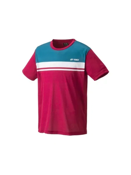 Tricou Yonex cu dungi cu decolteu în U roz