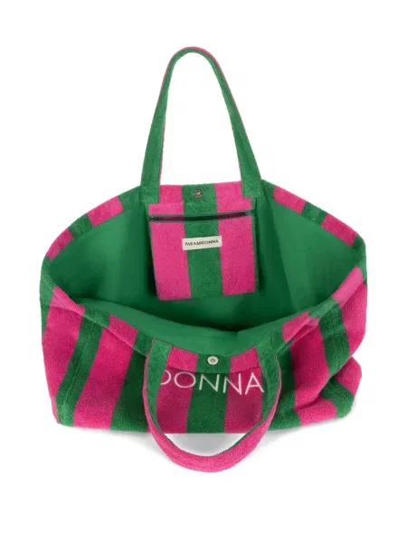 Geantă shopper Paramidonna cu dungi roz