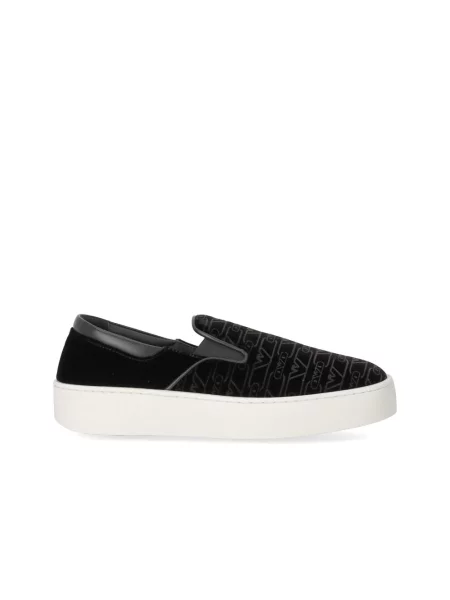 Sneakersy Emporio Armani skórzane wsuwane czarne