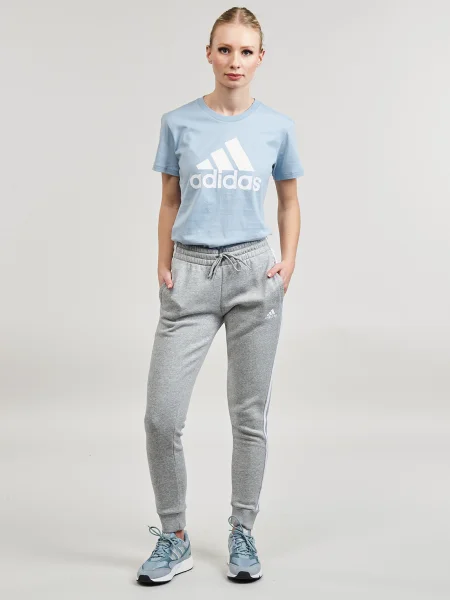 Pruhovaná tepláková súprava Adidas Sportswear sivá