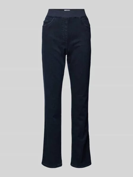 Jeansy z elastycznym pasem Raphaela By Brax granatowe