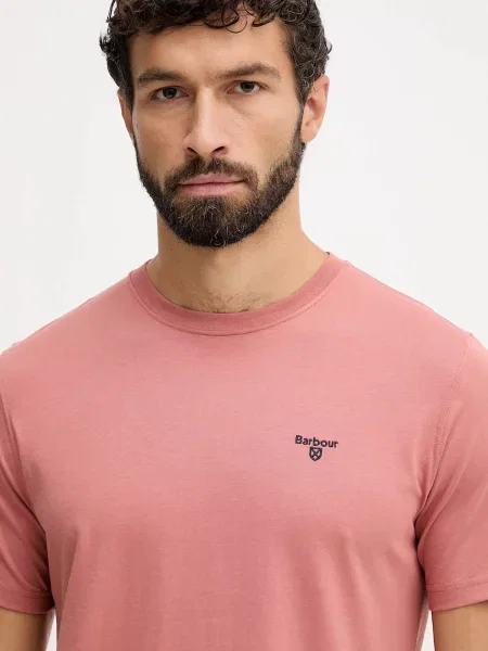 Однотонная футболка Barbour желтая