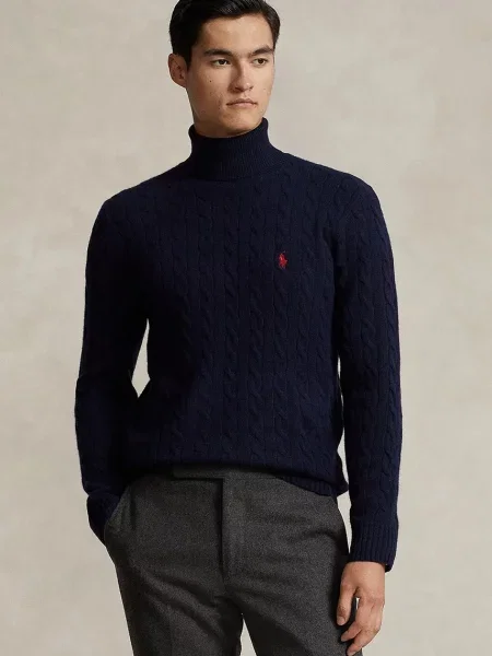 Polo Ralph Lauren dolčevita za muškarce od vune plava
