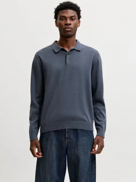 JACK & JONES Pulover JJEBasic bleumarin
