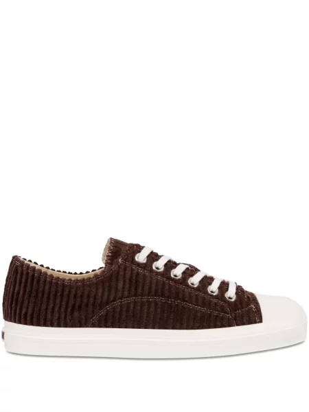 Sneakerși Moschino cu șireturi de catifea cord