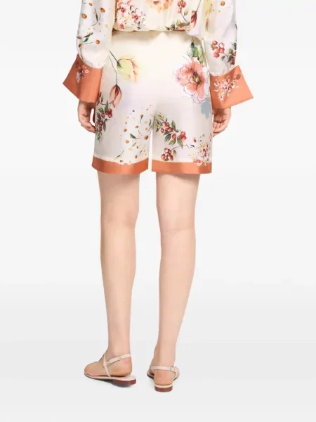 Šilkinės gėlėtos raštuotos šortai Elie Saab