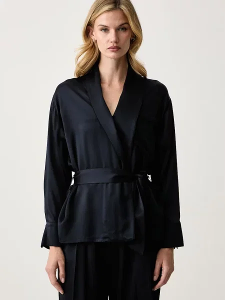 Victoria Beckham bluză tip cămașă pentru femei cu acetat alba