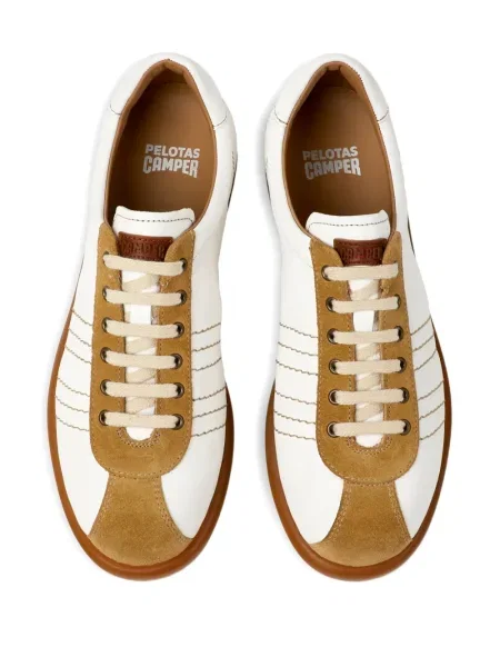 Sneakerși Camper din piele de căprioară alb