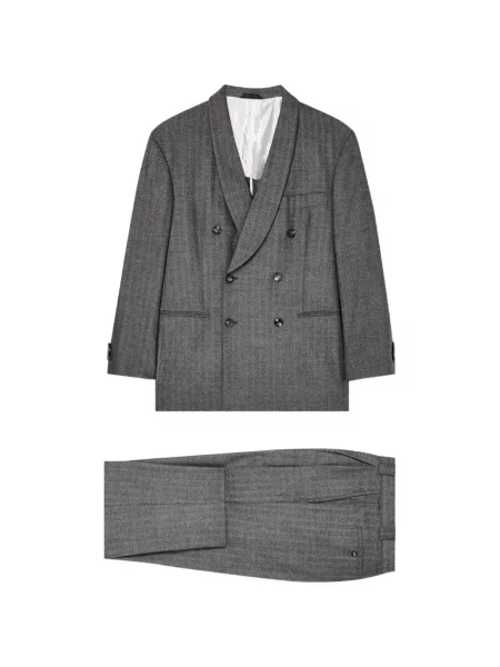 Costum Giorgio Armani cu două rânduri de nasturi gri