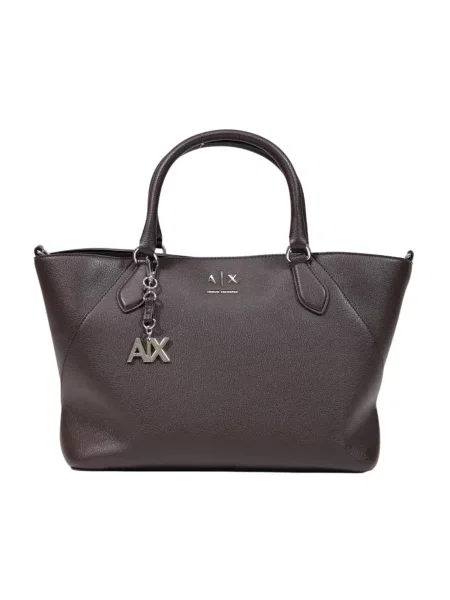 Shopperka Armani Exchange skórzana brązowa