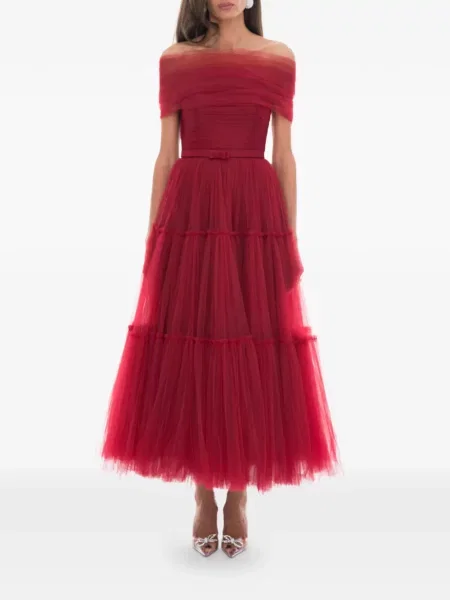 Rochie Ana Radu din tul de costum roșu