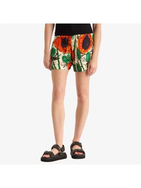 Wales Bonner szorty Ocean multicolor wzorzyste high waist czerwone